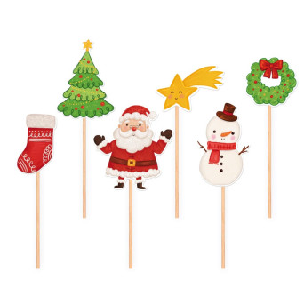 Cupcakes and cakes toppers Christmas Eve - 11 cm, 6 pcs.
