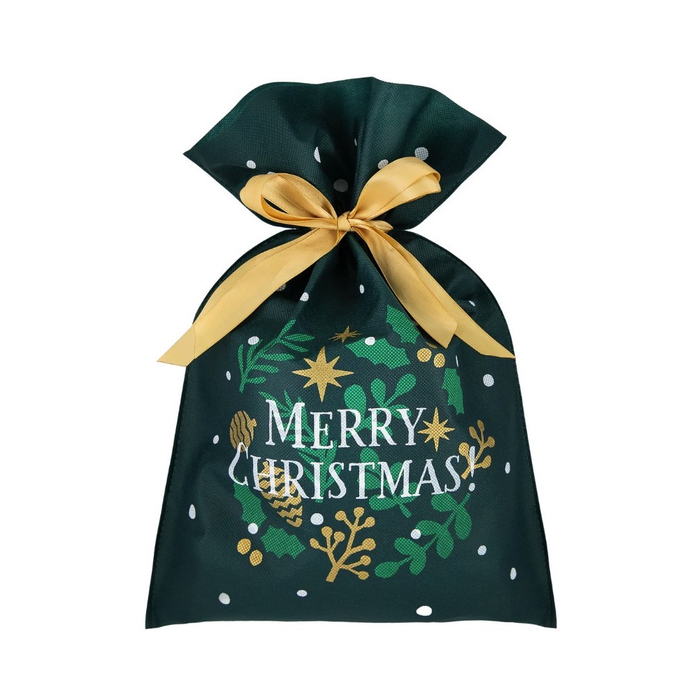 Christmas gift bag - green, 30 x 45 cm