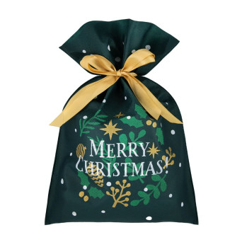 Christmas gift bag - green, 30 x 45 cm