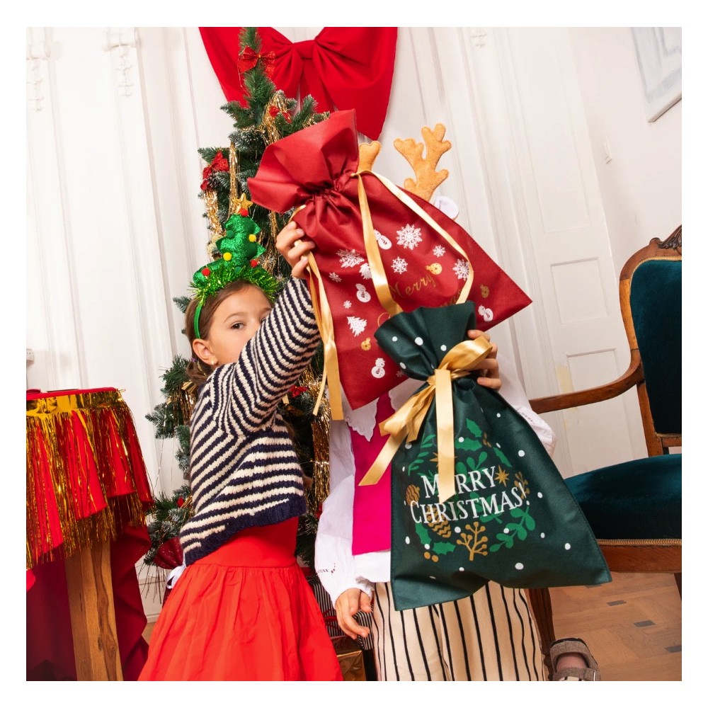 Christmas gift bag - bordeaux, 30 x 45 cm