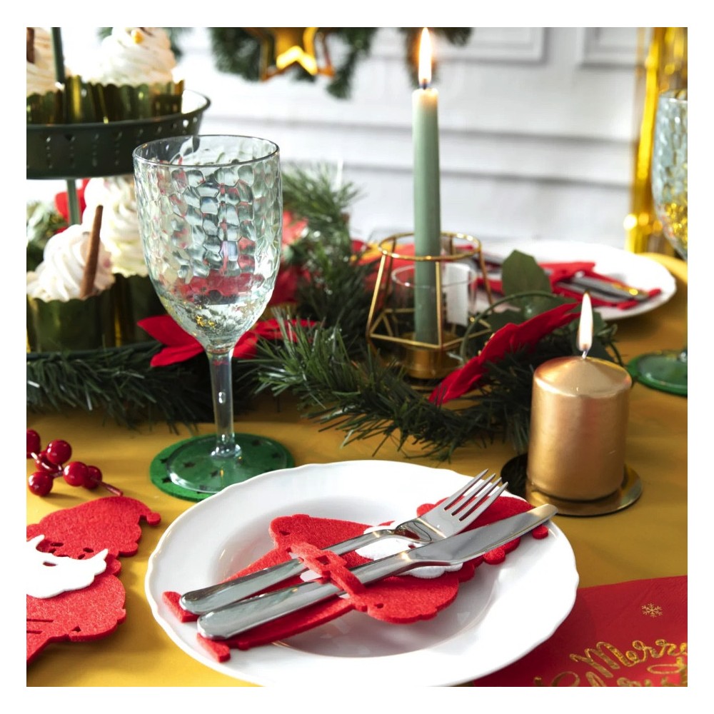 Felt cutlery placemats Sana Claus - 12 x 20 cm, 6 pcs.