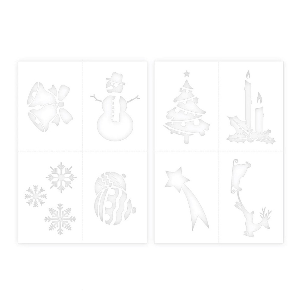 Christmas snow spray stencils - 30 x 21 cm, 8 pcs.