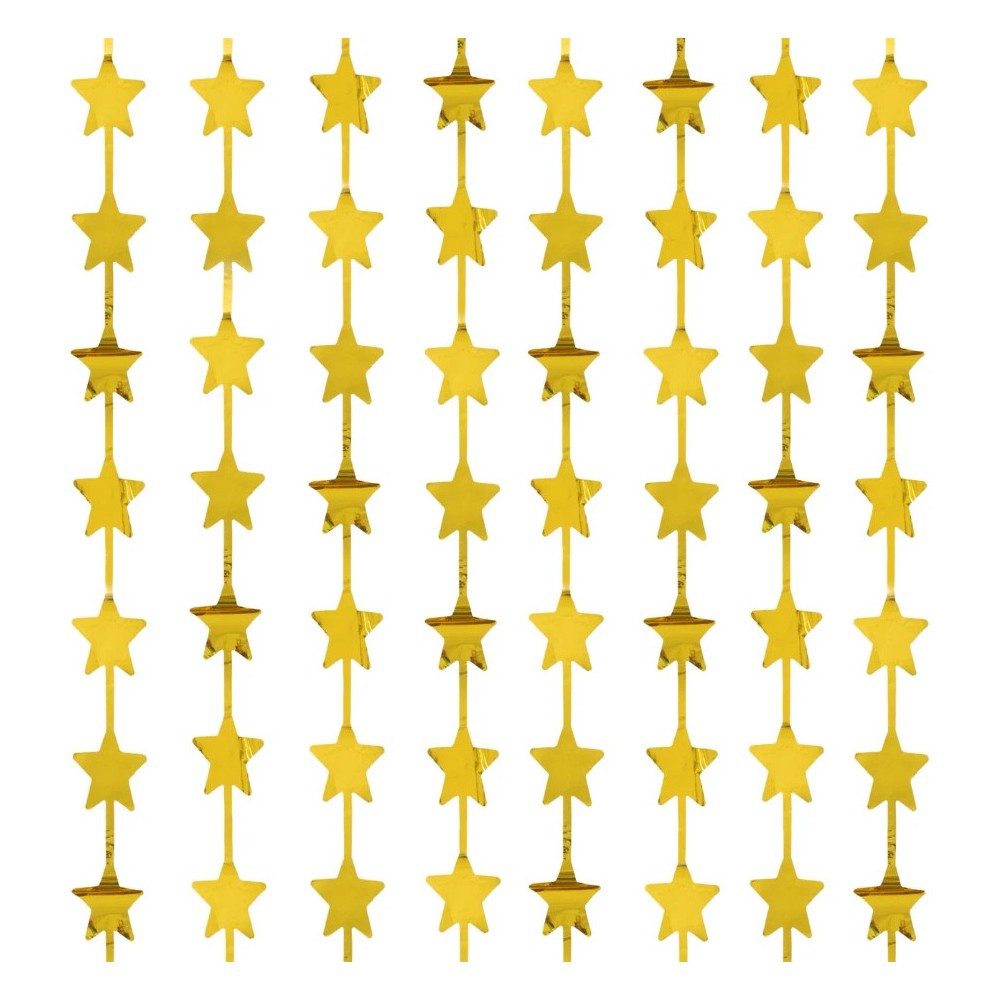 Kurtyna świąteczna Gwiazdki - złota, 100 x 200 cm