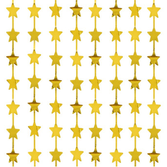 Decorative curtain Stars - gold, 100 x 200 cm