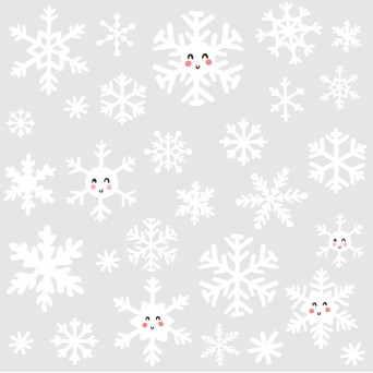 Foil window stickers Snowflakes - white, 120 pcs.