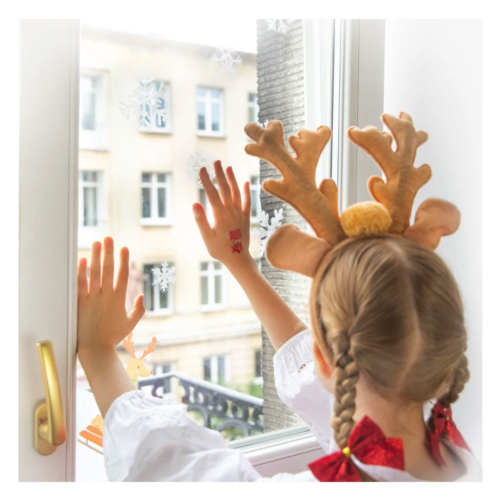 Foil window stickers Snowflakes - white, 120 pcs.