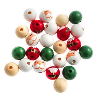 Wooden beads Santa Claus - DpCraft - 2 cm, 25 pcs.