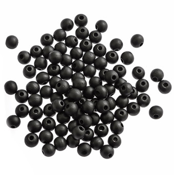 Wooden beads - DpCraft - black, matt, 1,6 cm, 100 pcs.