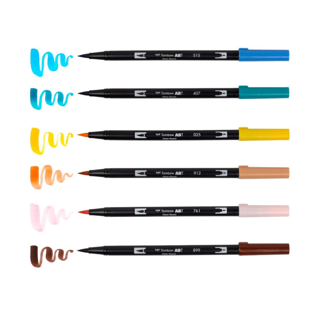 ABT Dual Brush Pen Watercolor Manga set Bird - Tombow - 10 pcs.