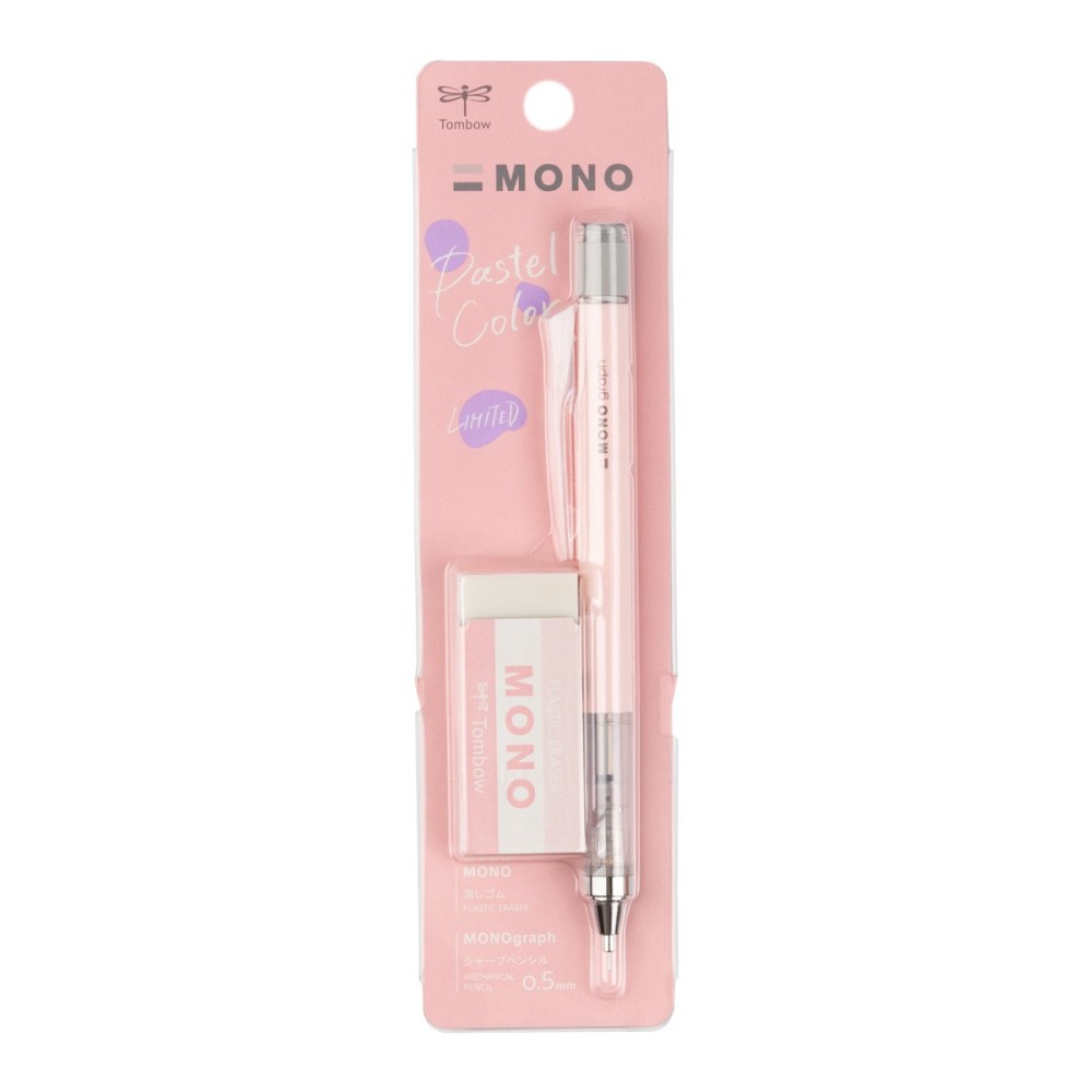 Zestaw ołówek MONO Graph + gumka - Tombow - Coral Pink