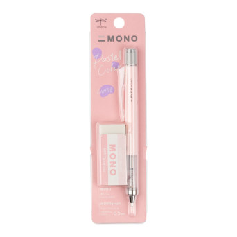Zestaw ołówek MONO Graph + gumka - Tombow - Coral Pink