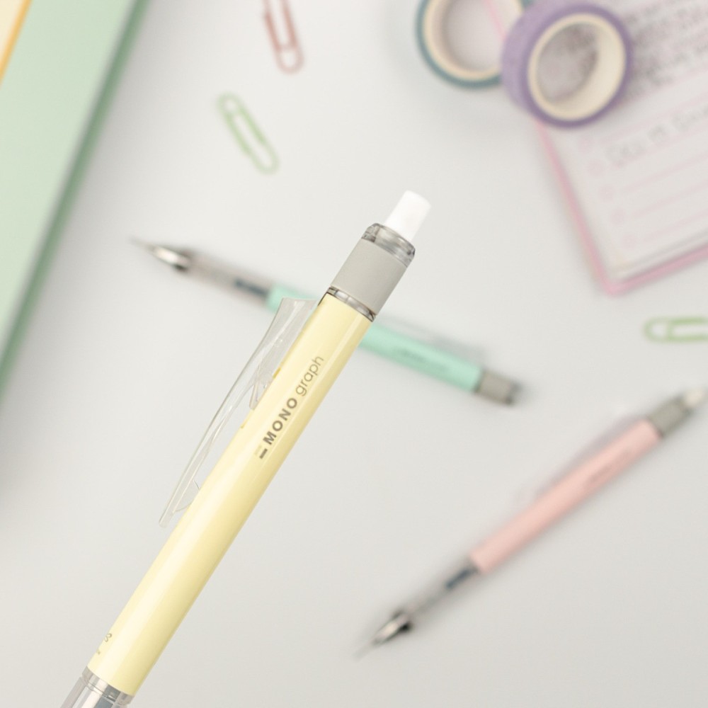 Zestaw ołówek MONO Graph + gumka - Tombow - Cream Yellow