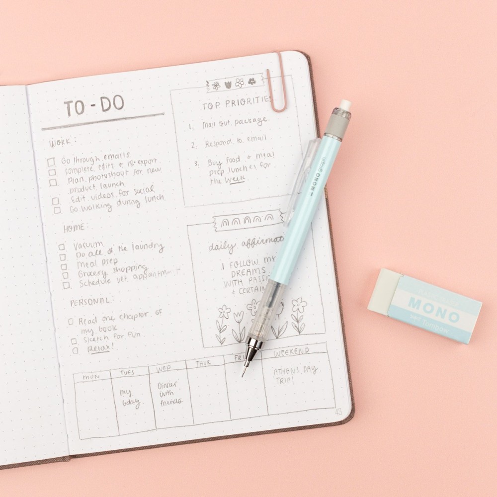 MONO Graph pencil + eraser - Tombow - Ice Blue, 2 pcs.