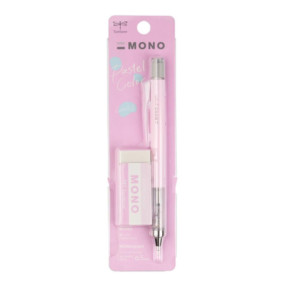 Zestaw ołówek MONO Graph + gumka - Tombow - Pink