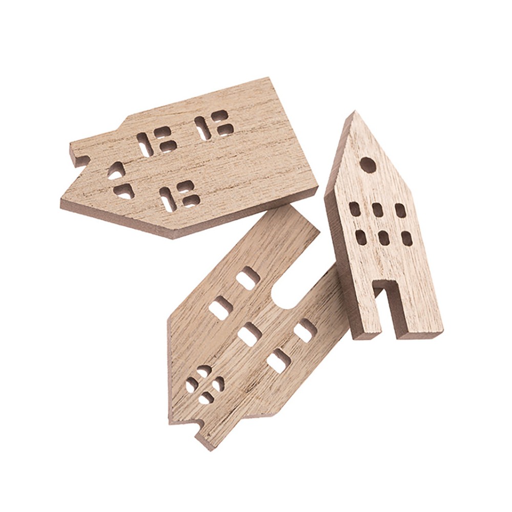 Wooden shapes Houses - DpCraft - 10 cm, 3 pcs.