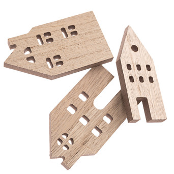 Drewniane kształty Domki - DpCraft - 10 cm, 3 szt.