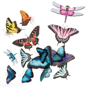 Transparent PVC stickers Butterflies - DpCraft - 15 pcs.