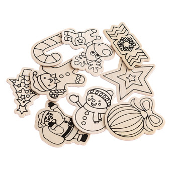 Wooden Christmas ornaments with magnet - DpCraft - 9 pcs.