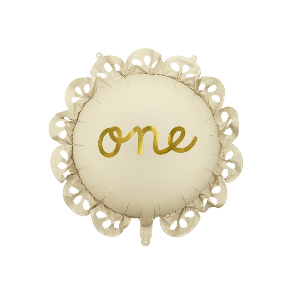 Foil balloon with frill One - cream, 51,5 cm