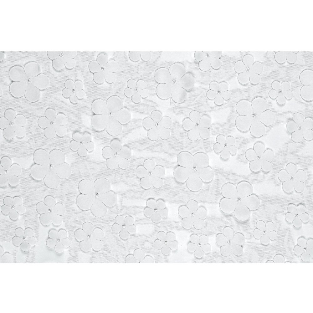 Bieżnik Kwiaty - biały, 26 x 500 cm