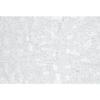 Table runner Flowers - white, 26 x 500 cm