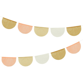 Tissue paper garland - nude, 300 cm