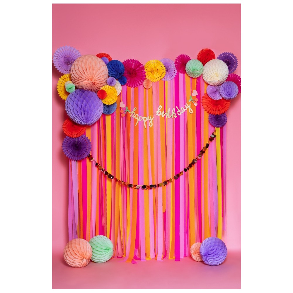 Garland Happy Birthday - glitter, 18 x 100 cm