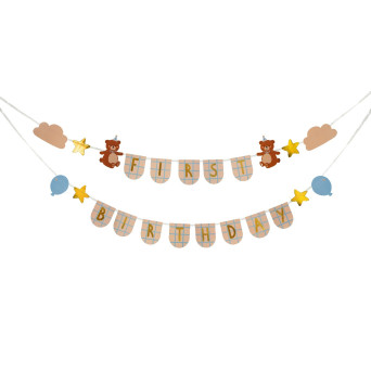 Garland First Birthday Teddy Bears - 13 x 255 cm