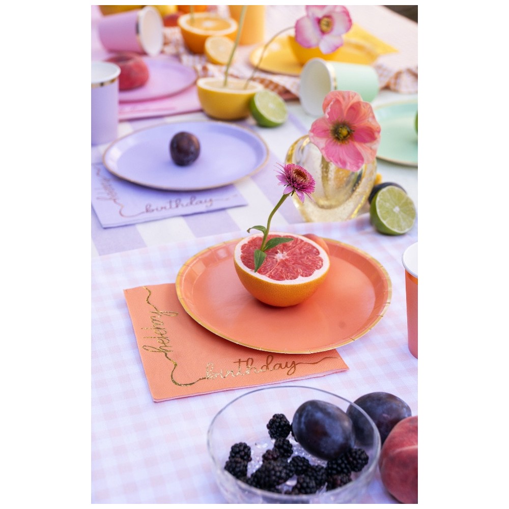 Paper napkins Happy Birthday - colorful, 16,5 x 16,5 cm, 12 pcs.