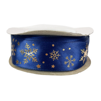 Ribbon Snowflakes - deep blue, 2,5 cm x 9 m