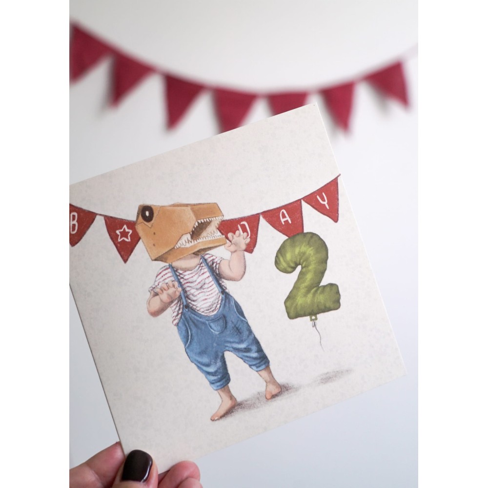 Greeting card - Hi Little - 2nd Birthday, 14,5 x 14,5 cm