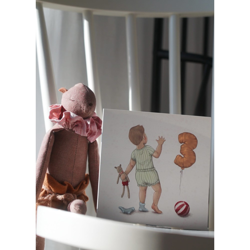 Greeting card - Hi Little - 3rd Birthday, 14,5 x 14,5 cm