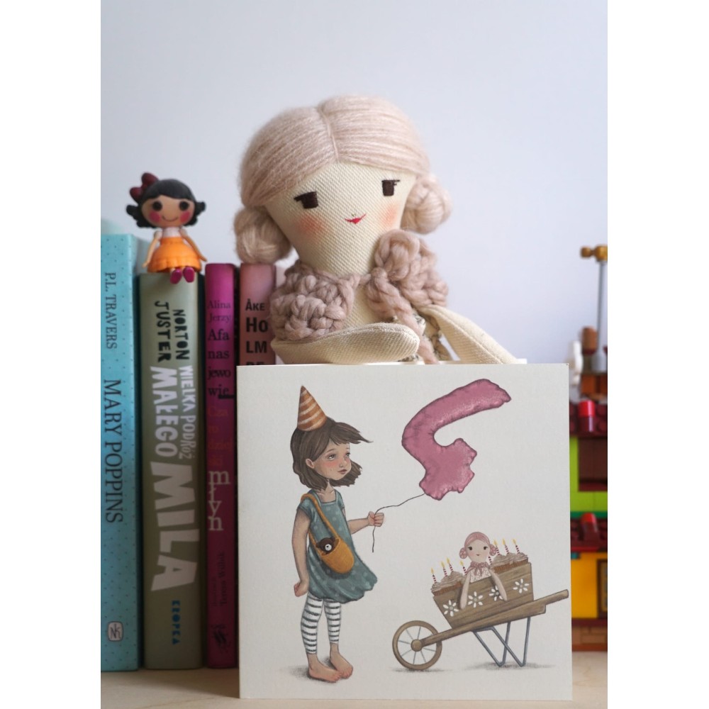 Greeting card - Hi Little - 4th Birthday, 14,5 x 14,5 cm
