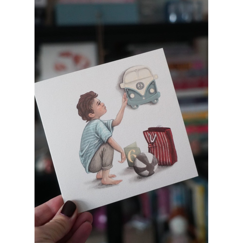 Greeting card - Hi Little - 6th Birthday, 14,5 x 14,5 cm