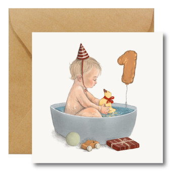 Greeting card - Hi Little - 1st Birthday After Party, 14,5 x 14,5 cm
