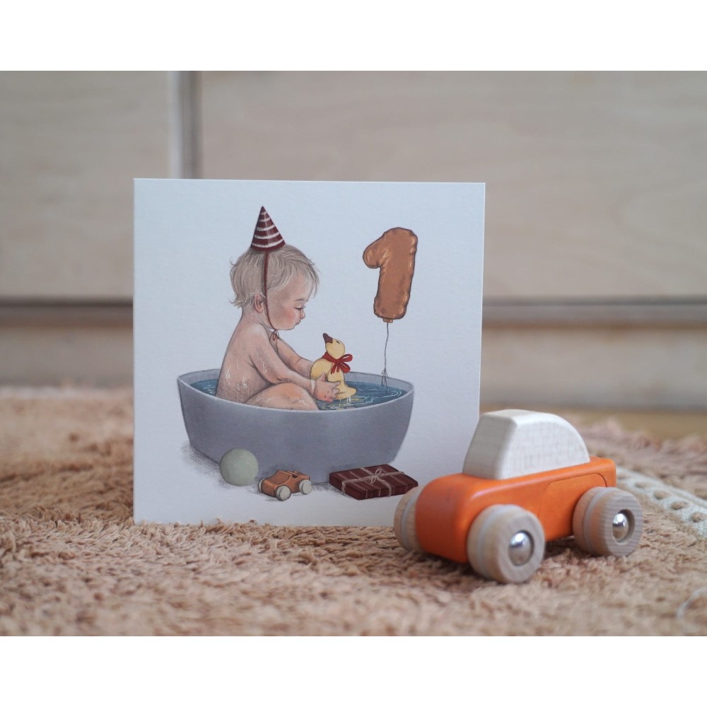 Greeting card - Hi Little - 1st Birthday After Party, 14,5 x 14,5 cm