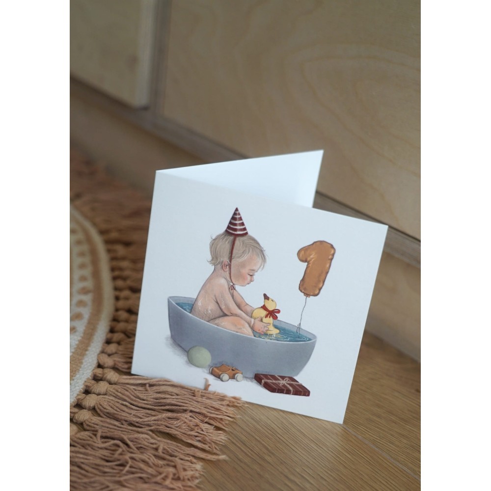 Greeting card - Hi Little - 1st Birthday After Party, 14,5 x 14,5 cm