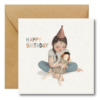 Greeting card - Hi Little - Happy Birthday Girl, 14,5 x 14,5 cm