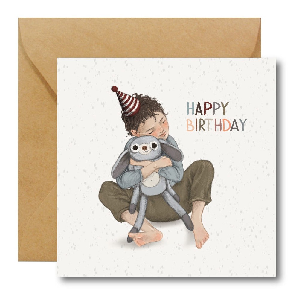 Greeting card - Hi Little - Happy Birthday Boy, 14,5 x 14,5 cm
