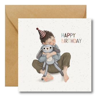 Greeting card - Hi Little - Happy Birthday Boy, 14,5 x 14,5 cm