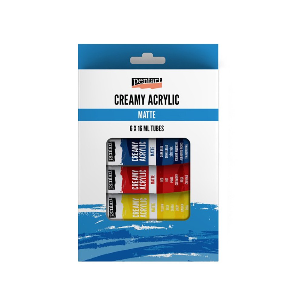 Set of creamy acrylic paints - Pentart - 6 x 16 ml