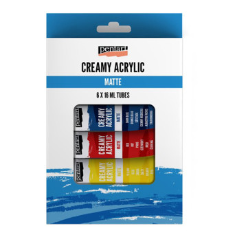 Zestaw farb akrylowych Creamy - Pentart - 6 kolorów x 16 ml