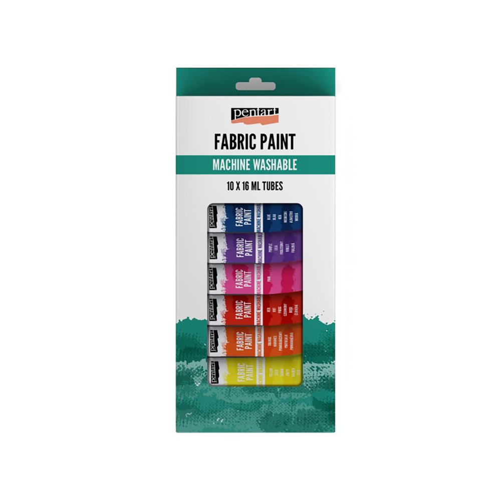 Set of fabric paints - Pentart - 10 x 16 ml