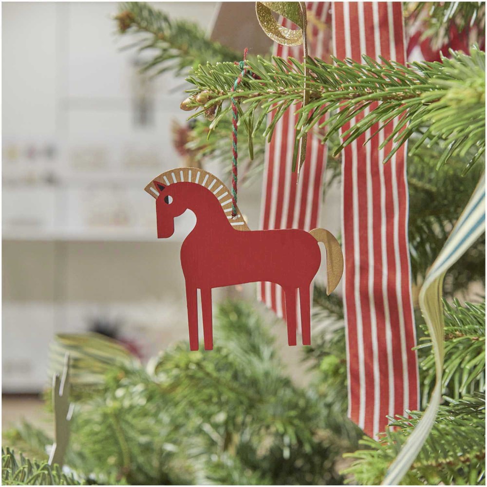 Wooden pendant Horse - Rico Design - red, 9 x 4 x 8,4 cm