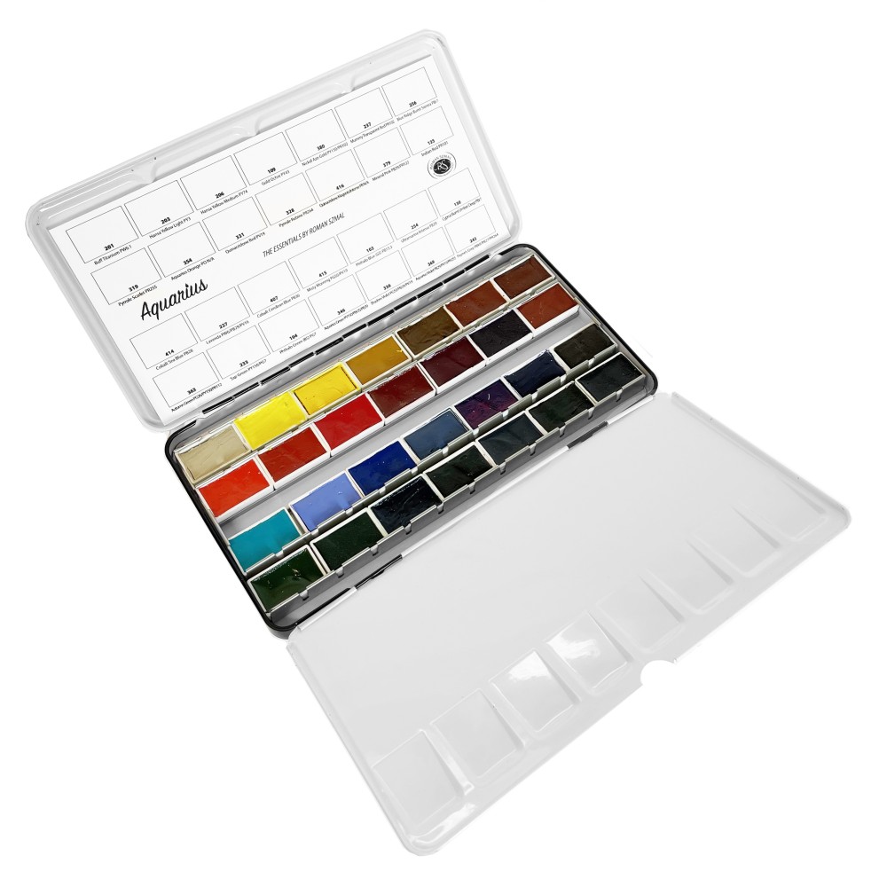 Set of Aquarius watercolor paints The Essentials - Roman Szmal - 28 colors