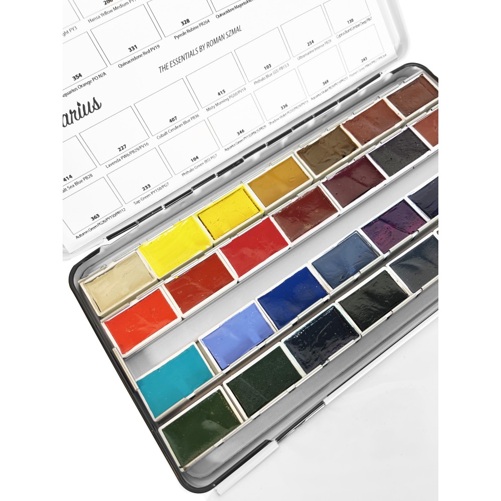 Set of Aquarius watercolor paints The Essentials - Roman Szmal - 28 colors