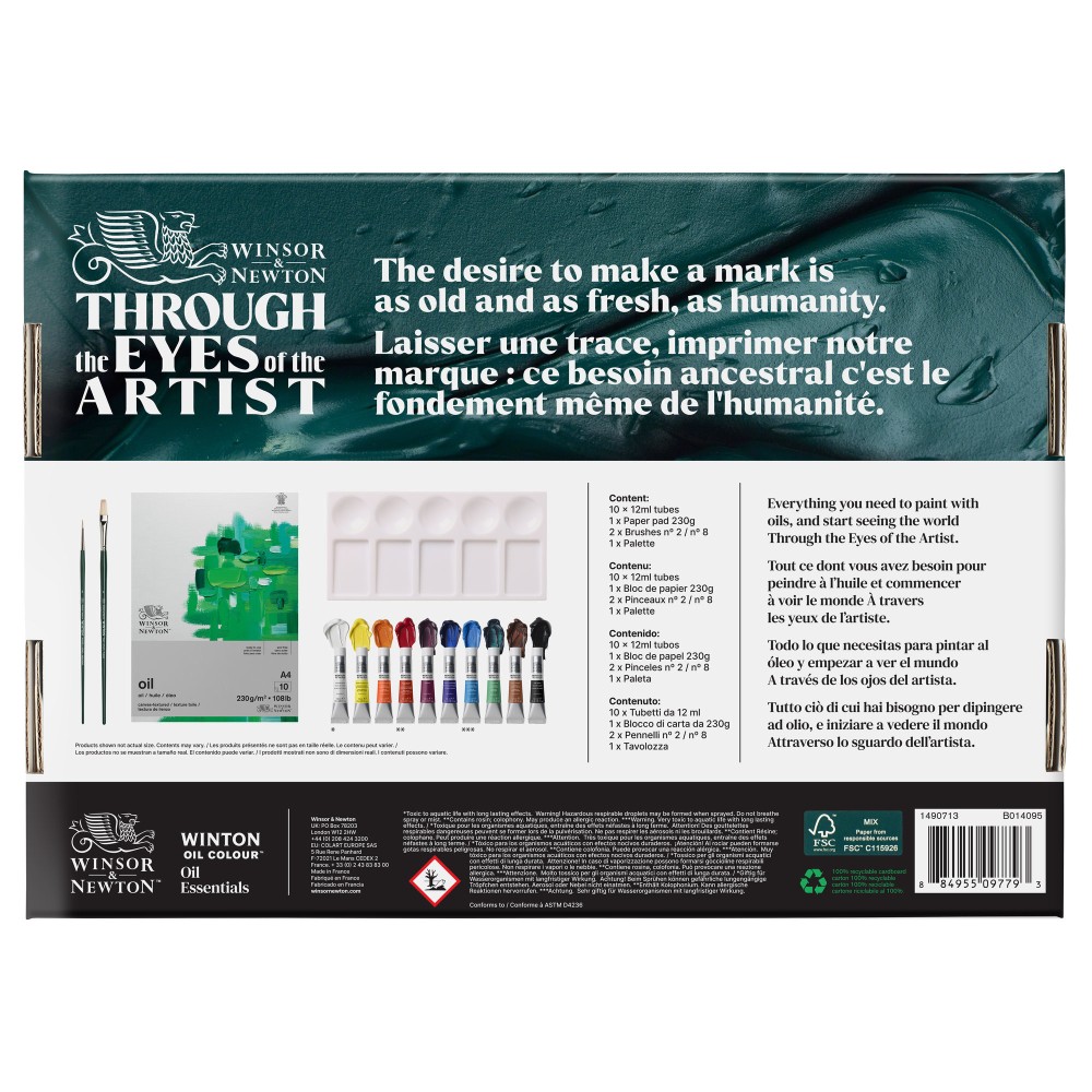 Set of Winton Oil Colour paints with accessories - Winsor & Newton - 14 pcs.