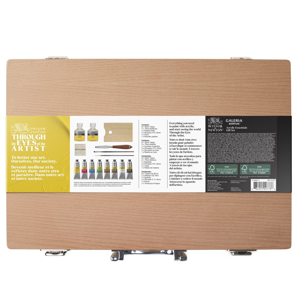 Set of acrylic paints Galeria with accessories - Winsor & Newton - 15 pcs.