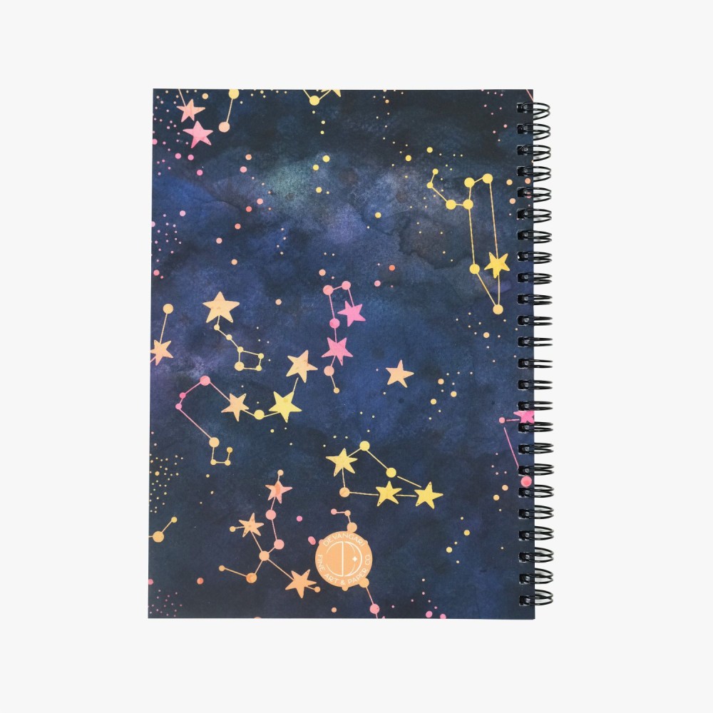 Spiral Notebook Shimmering Stars A5 - Devangari - dotted, softcover, 120 g/m2