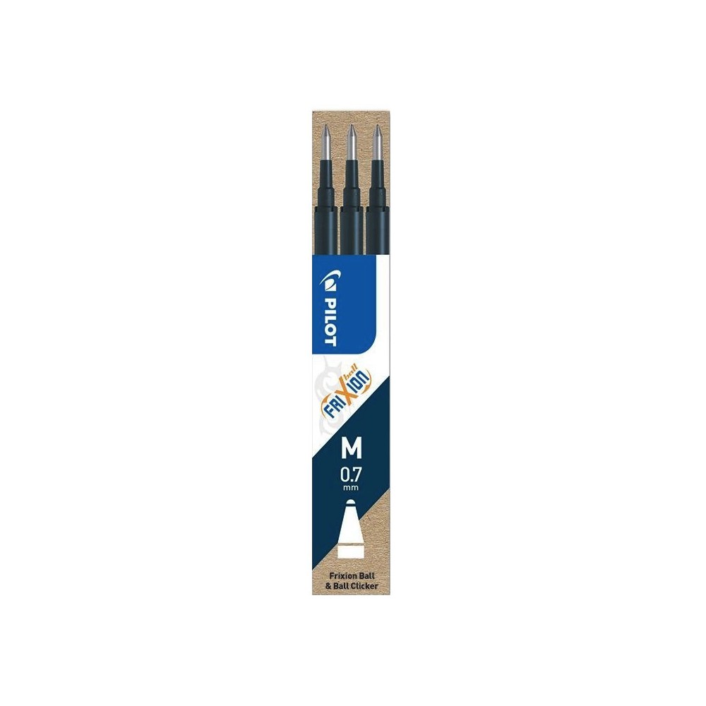 Frixion Ball pen refills - Pilot - black blue, 0,7 mm, 3 pcs.